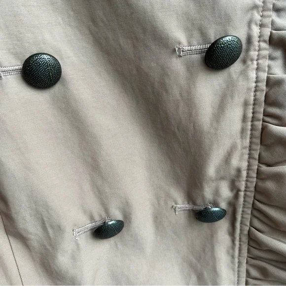 Anthropologie Elevenses Beige Ruffle Trench Coat - Picture 9 of 12